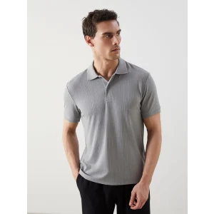 LCWAIKIKI Classic Gri Polo Yaka Kısa Kollu Erkek Tişört
