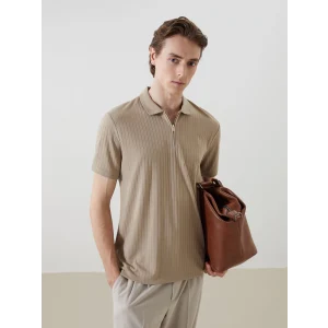 LC WAIKIKI Bej Polo Yaka Kısa Kollu Erkek Tişört