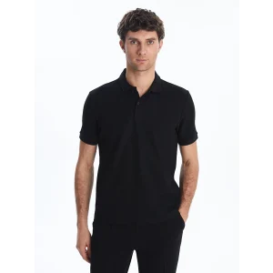 LCWAIKIKI Basic Siyah Polo Yaka Kısa Kollu Erkek Tişört