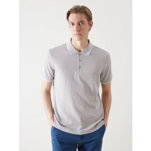 LCWAIKIKI Classic Gri Polo Yaka Kısa Kollu Erkek Tişört