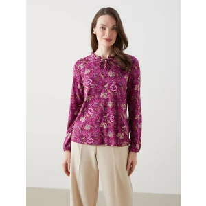LCW Grace Mürdüm Bağlamalı Yaka Çiçekli Bluz