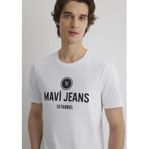 Mavi 066195-620 Mavi Jeans Baskılı Beyaz Tişört