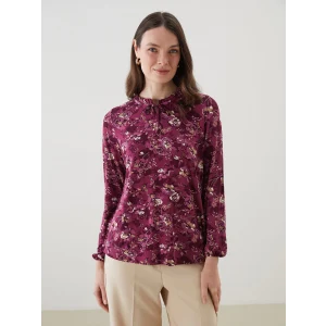 LCW Grace Mürdüm Bağlamalı Yaka Çiçekli Bluz