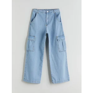 LCW Kids Indigo Wideleg Kız Çocuk Kargo Jean Pantolon