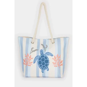 Defacto E7394 Çok Renkli Kadın Kaplumbağ Desenli Plaj Çantası