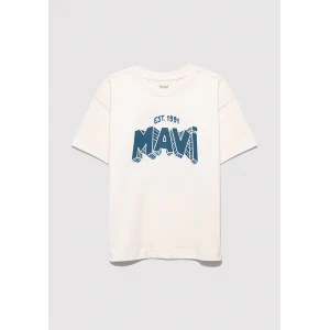 Mavi 6610339-70057 Baskılı Ekru Tişört