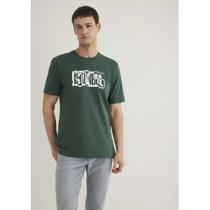 Mavi 0611789-71580 İstanbul Baskılı Yeşil Tişört