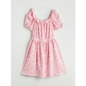 LCW Kids Beyaz Çiçekli Kız Çocuk Elbise