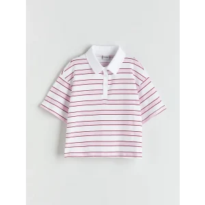 LCW Kids Karişik Polo Yaka Kız Çocuk Crop Tişört