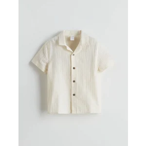 LCW Kids Bej Resort Yaka Pamuklu Erkek Çocuk Gömlek