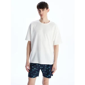 XSIDE Lacivert Kısa Boy Desenli Erkek Deniz Şortu