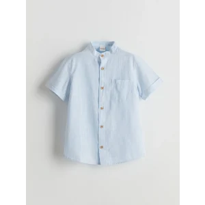 LCW Kids Mavi Hakim Yaka Çizgili Erkek Çocuk Gömlek