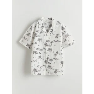 LCW Kids Beyaz Desenli Erkek Çocuk Gömlek