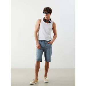 LCW Jeans Gri Slim Fit Erkek Jean Şort