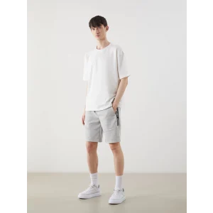 XSIDE Gri Beli Bağlamalı Örme Erkek Şort