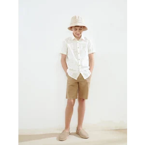 LCW Kids Haki Desenli Erkek Çocuk Gömlek ve Şort