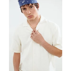 XSIDE Bej Rahat Kalıp Kısa Kollu Erkek Gömlek