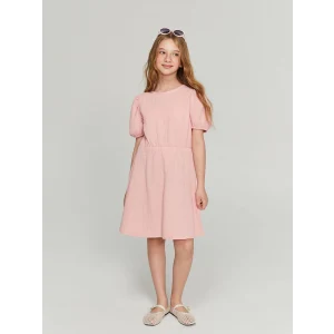 LCW Kids Pembe Bisiklet Yaka Kız Çocuk Elbise