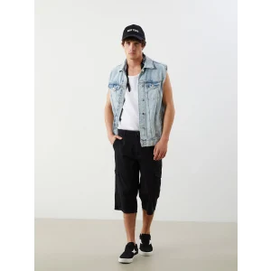 LCW Jeans Siyah Standart Kalıp Erkek Jean Şort