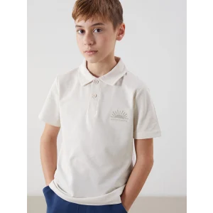 LCW Kids Bej Polo Yaka Erkek Çocuk Tişört