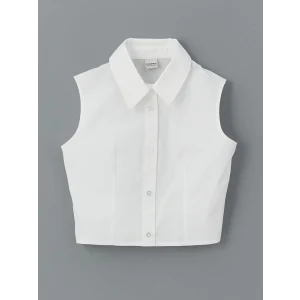 LCW Kids Beyaz Regular Fit Kız Çocuk Gömlek