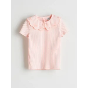 LCW Kids Pembe Bebe Yaka Kız Çocuk Tişört