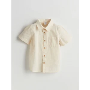 LCW Kids Bej Basic Cepli Erkek Çocuk Poplin Gömlek