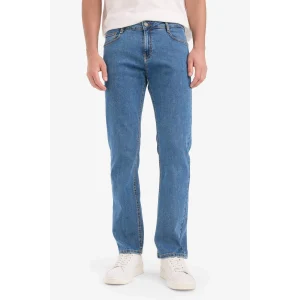 Defacto E7277 Mavi Sergio Regular Fit Normal Kalıp Normal Bel Boru Paça Jean Pantolon
