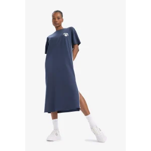 Defacto E3620 Lacivert DeFactoFit NBA New York Knicks Kısa Kollu Pike Elbise