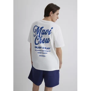 Mavi 0612667-70057 Mavi Crew Baskılı Ekru Tişört