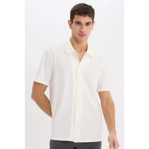 Defacto E1211 Ekru Regular Fit Polo Yaka Yazlık Kısa Kollu Gömlek