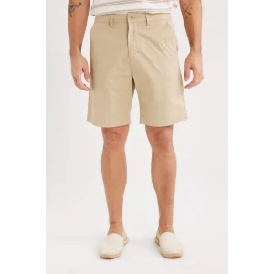 Defacto C7684 Bej %100 Pamuk Regular Fit Gabardin Bermuda Şort