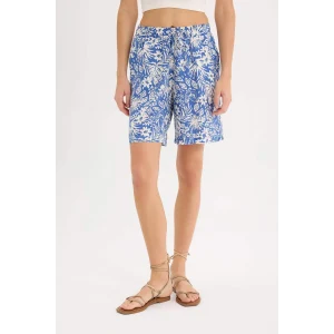 Defacto L7411 Lacivert Yüksek Bel Geniş Paça Viskon Şort