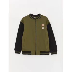 LCW Kids Yeşil Baskılı Uzun Kollu Erkek Çocuk Kolej Ceket