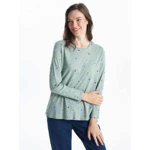 LCW Grace Yeşil Bisiklet Yaka Çiçekli Kadın Bluz