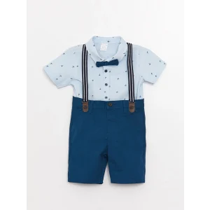 LCW baby Beyaz Kısa Kollu Baskılı Erkek Bebek 4lü Takım