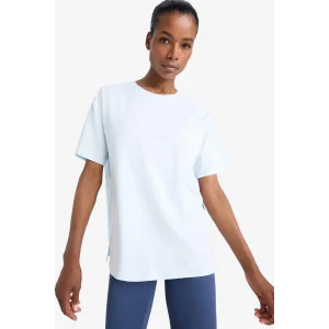 Defacto E3494 Mavi DeFactoFit Comfort Fit Bisiklet Yaka Sporcu Kısa Kollu Tişört