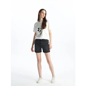 LCW Jeans Siyah Bermuda Fit Kadın Jean Şort