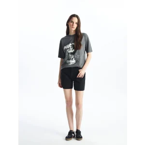 LCW Jeans Siyah Bermuda Fit Kadın Jean Şort