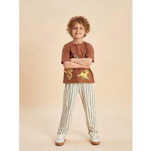 LCW Kids Bej Beli Lastikli Çizgili Erkek Çocuk Pantolon