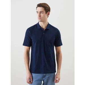 LCWAIKIKI Classic Lacivert Polo Yaka Kısa Kollu Pike Erkek Tişört