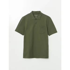 LCWAIKIKI Classic Yeşil Polo Yaka Kısa Kollu Pike Erkek Tişört