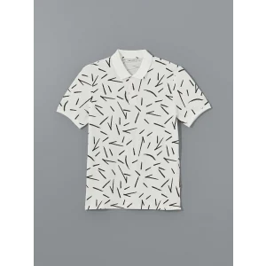 LCW Vision Ekru Polo Yaka Kısa Kollu Desenli Pike Erkek Tişört