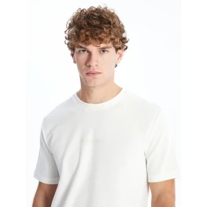 XSIDE Ekru Bisiklet Yaka Kısa Kollu Baskılı Erkek Tişört