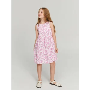 LCW Kids Ekru Bisiklet Yaka Kız Çocuk Elbise