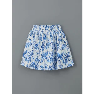 LCW Kids Beyaz Beli Lastikli Kız Çocuk Etek