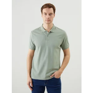 LCWAIKIKI Classic Yeşil Polo Yaka Kısa Kollu Pike Erkek Tişört