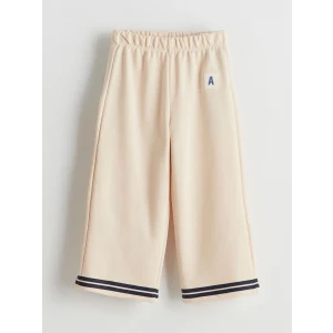 LCW Kids Bej Beli Lastikli Baskılı Kız Çocuk Pantolon