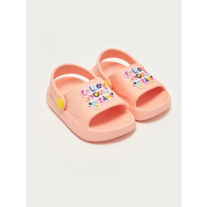 LCW STEPS Turuncu Baskılı Kız Bebek Plaj Sandaleti