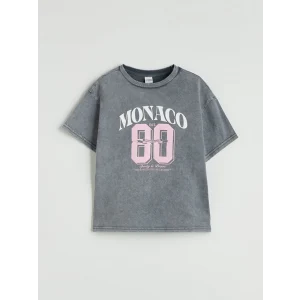 LCW Kids Mavi Bisiklet Yaka Kız Çocuk Tişört